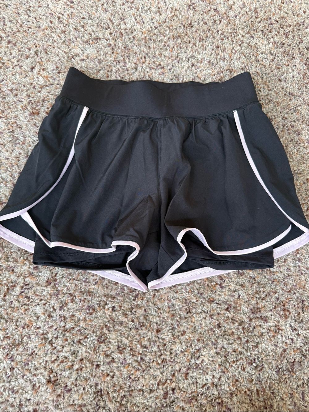tek gear Black Athletic Shorts with Light Pink Trim